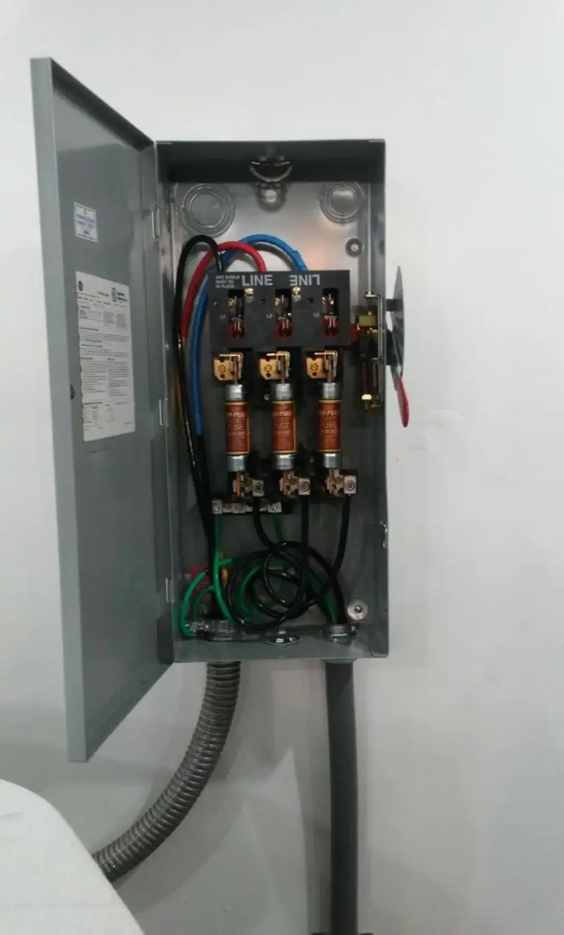Three-phase disconnect switch installed for Electrical Wiring & Rewiring in Sully Square
